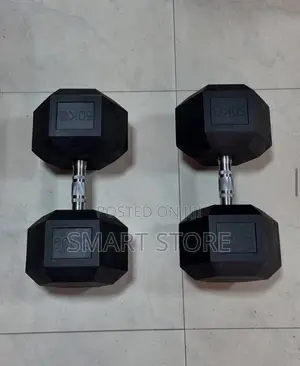 Photo - 50kg Rubber Hexagon Dumbbell