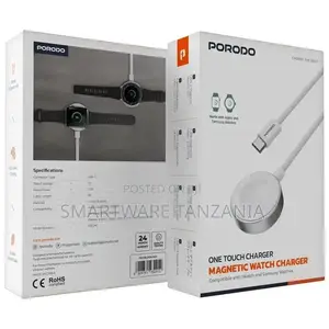 Porodo One Touch Charger Magnetic Watch Charger - White