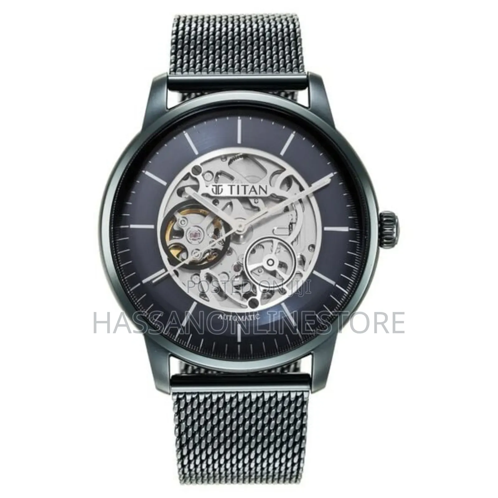 Titan Skeletal Automatic Blue Dial Blue Watch for Men