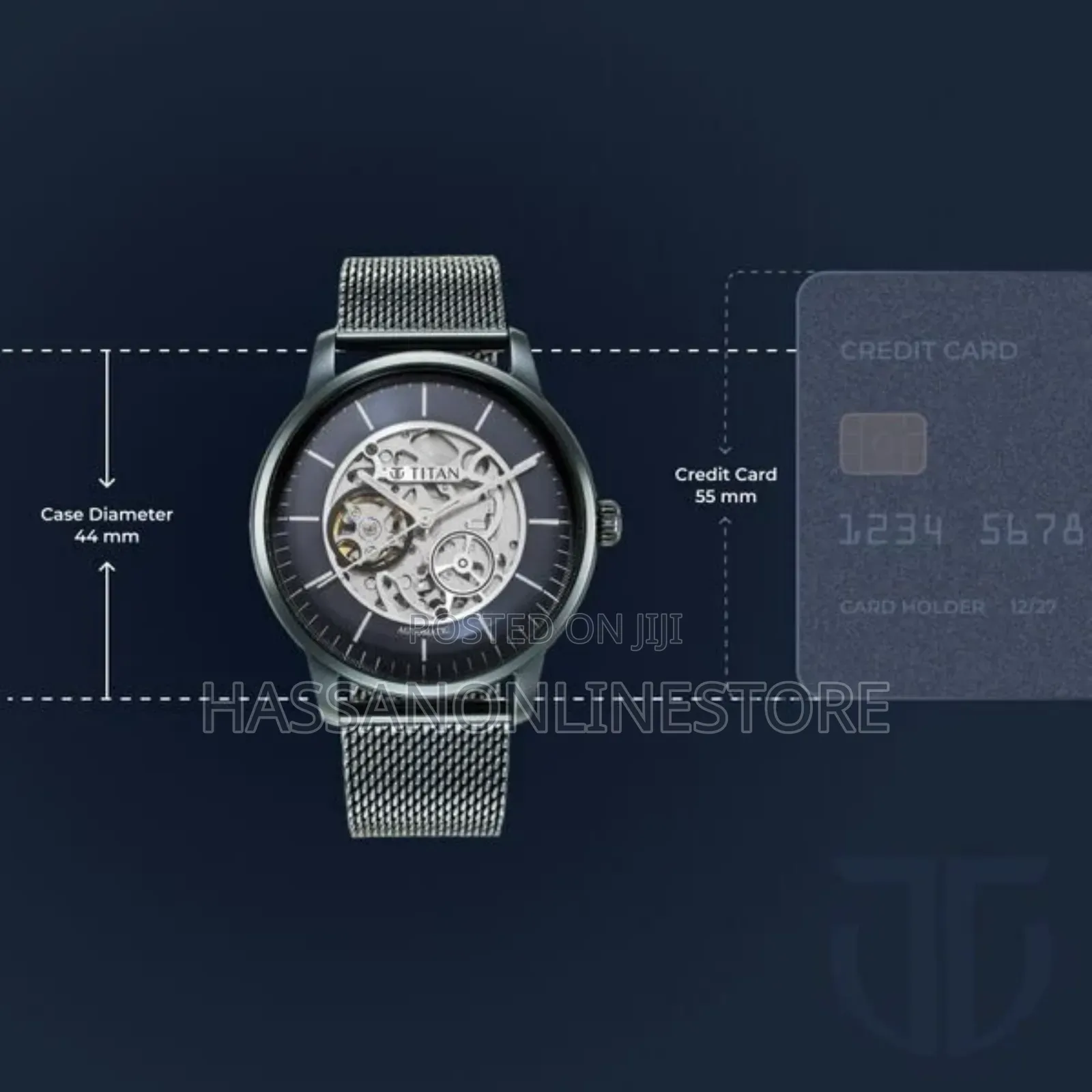 Titan Skeletal Automatic Blue Dial Blue Watch for Men