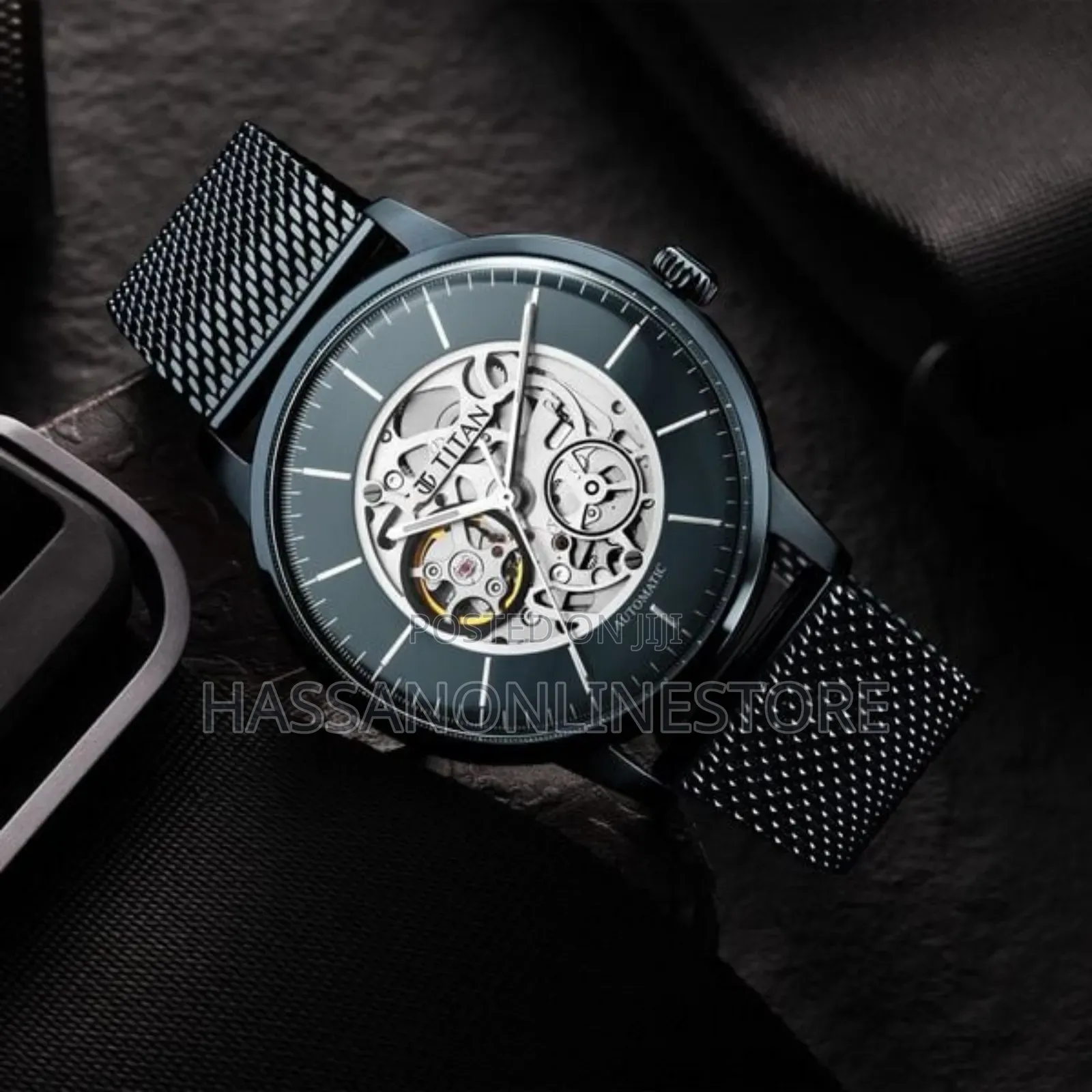 Titan Skeletal Automatic Blue Dial Blue Watch for Men