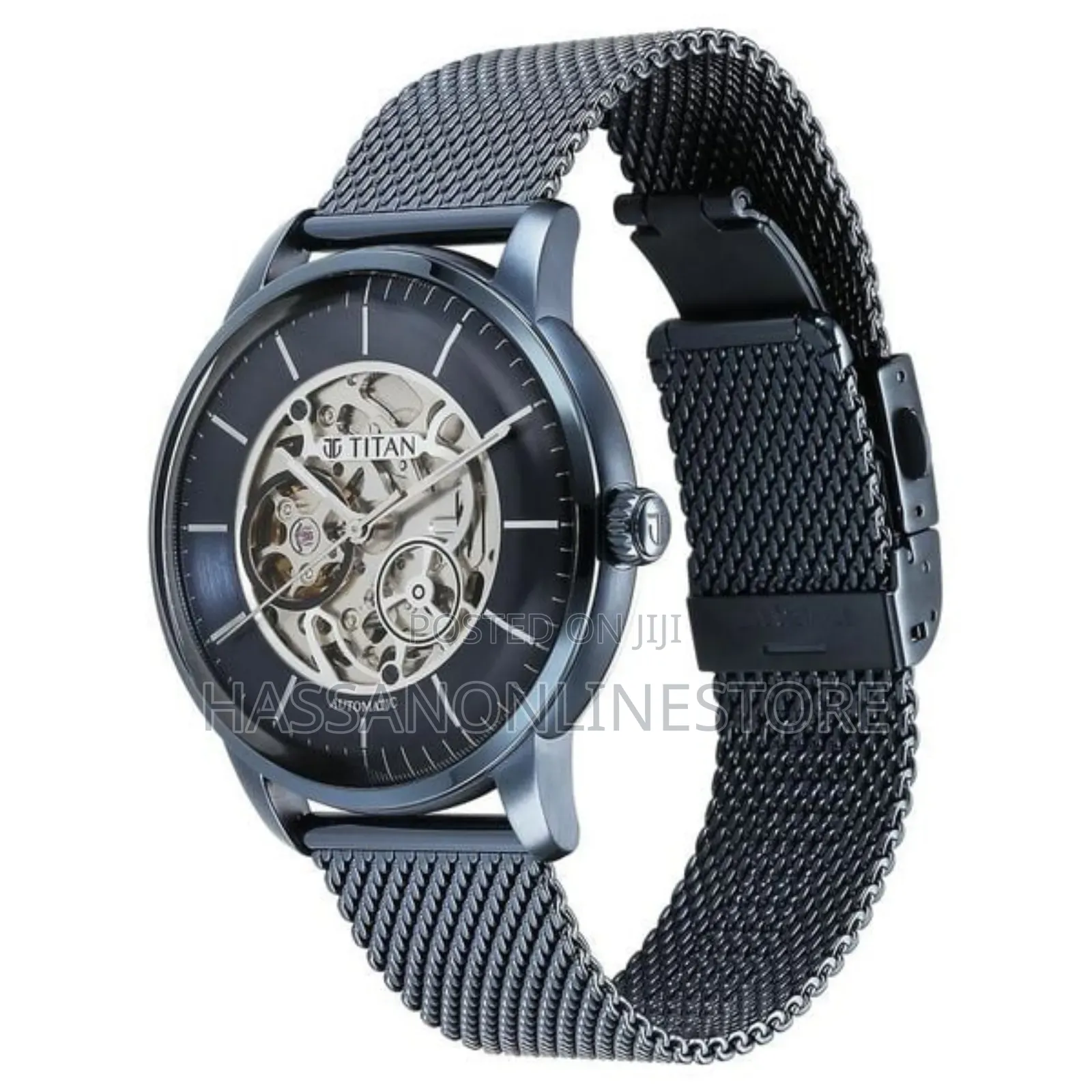 Titan Skeletal Automatic Blue Dial Blue Watch for Men