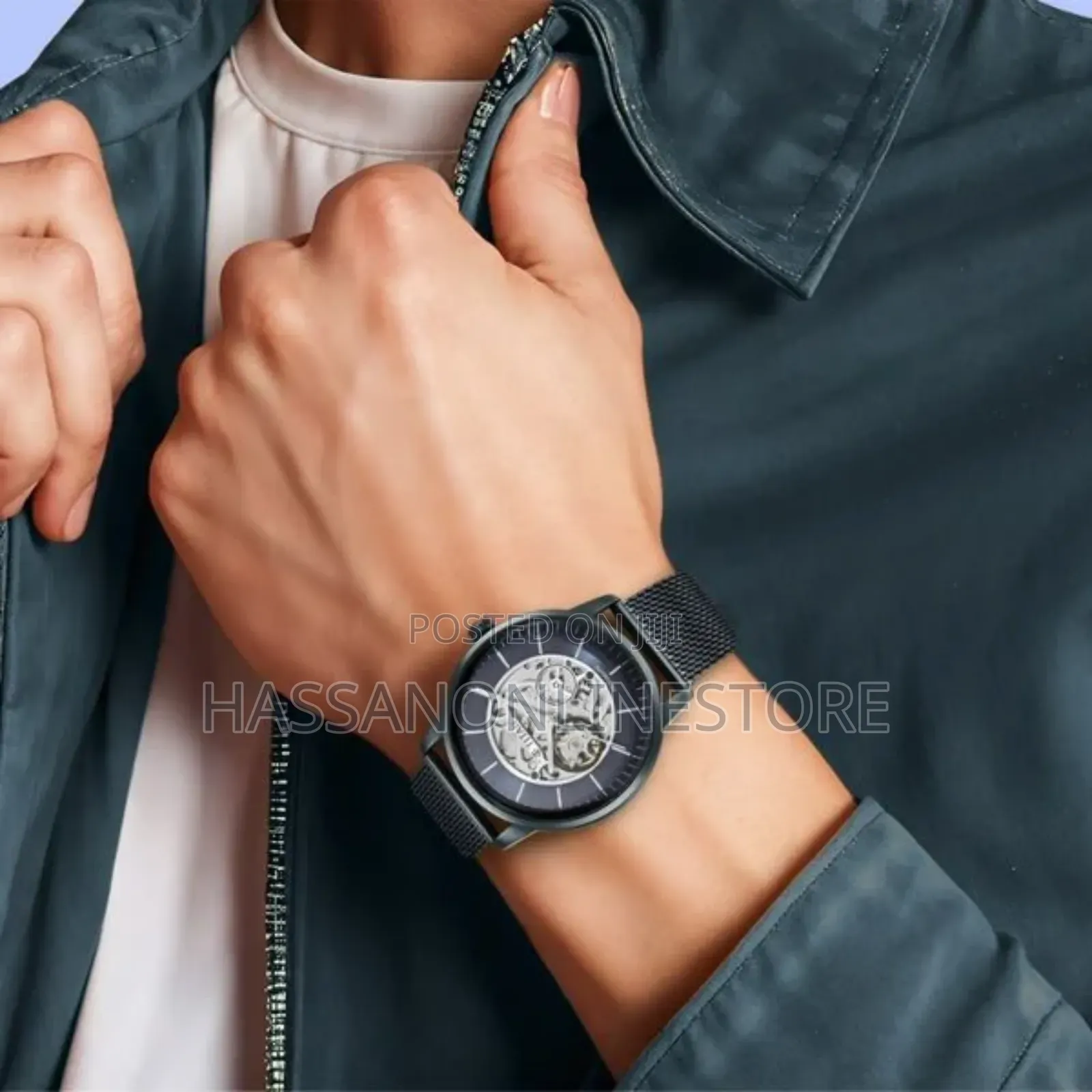 Titan Skeletal Automatic Blue Dial Blue Watch for Men