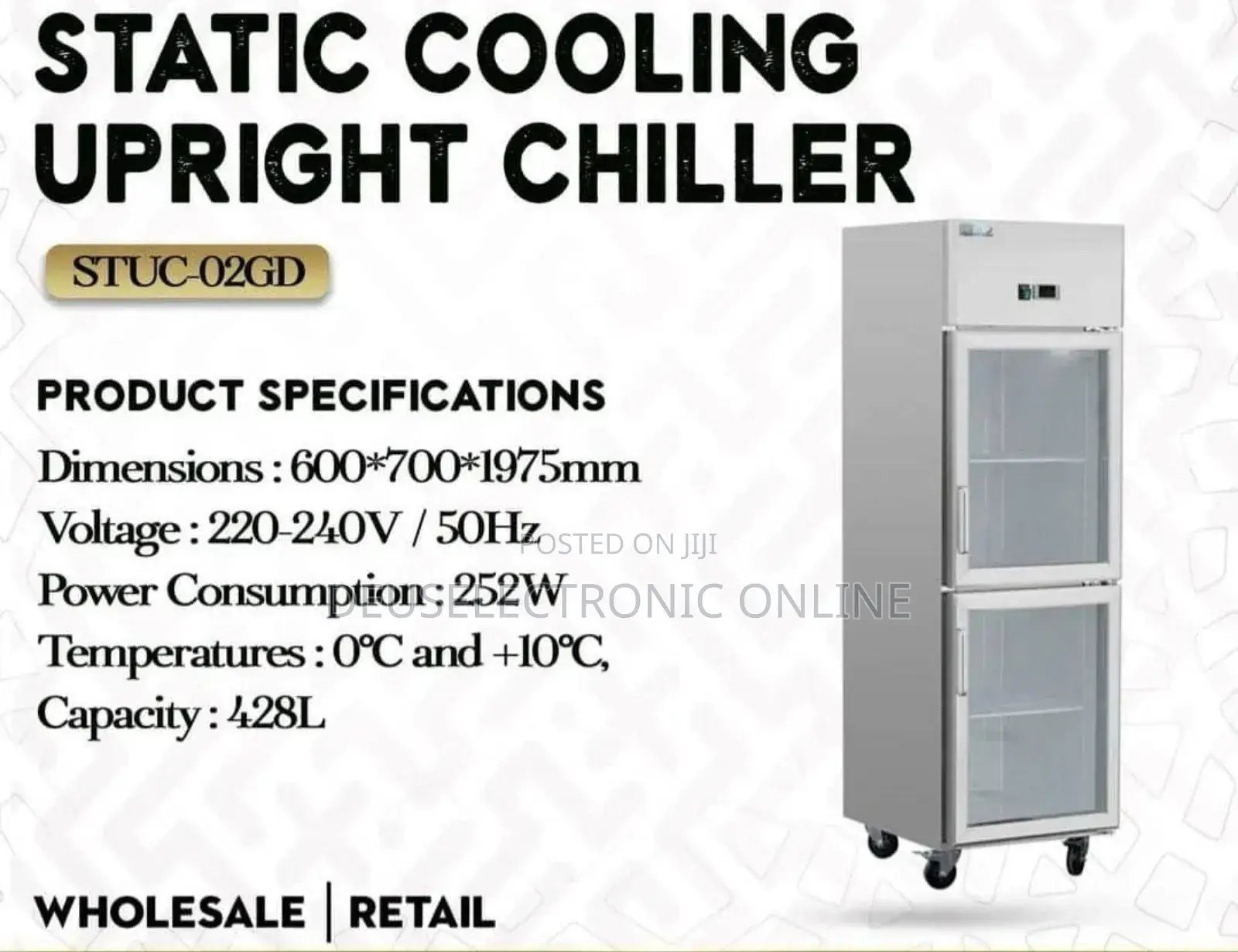 *Stuc-02gd* *Static Cooling Upright Chiller*
