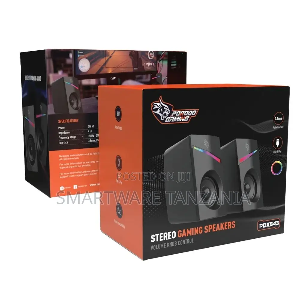 Porodo Gaming Stereo Speakers Volume Knob Control
