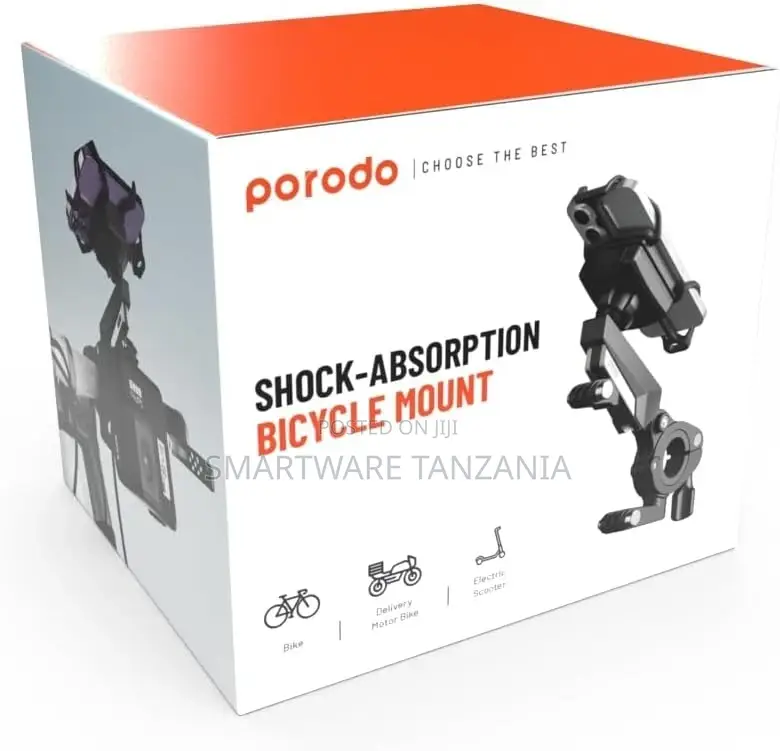 Porodo 360° Rotatable Bike Phone Mount - Black