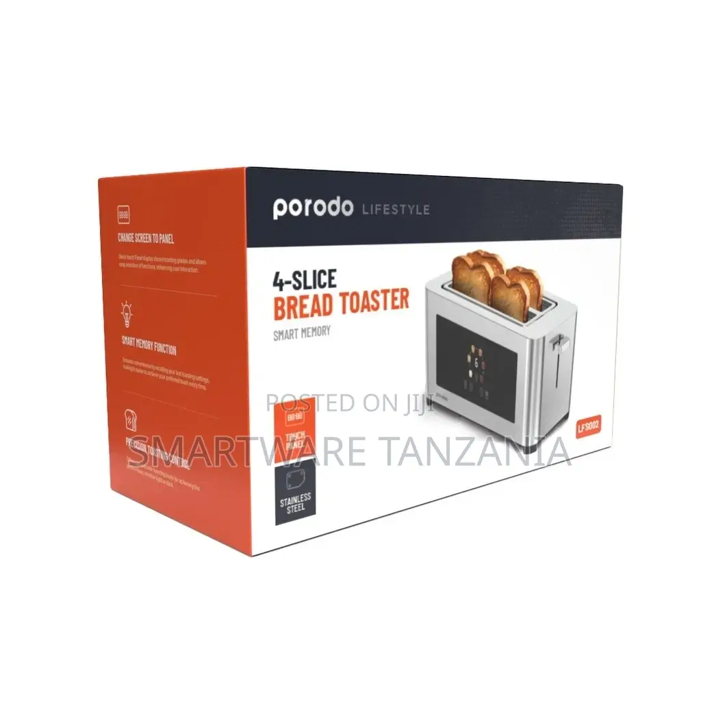 Porodo Lifestyle 4-Slice Digital Pop Up Toaster 850w