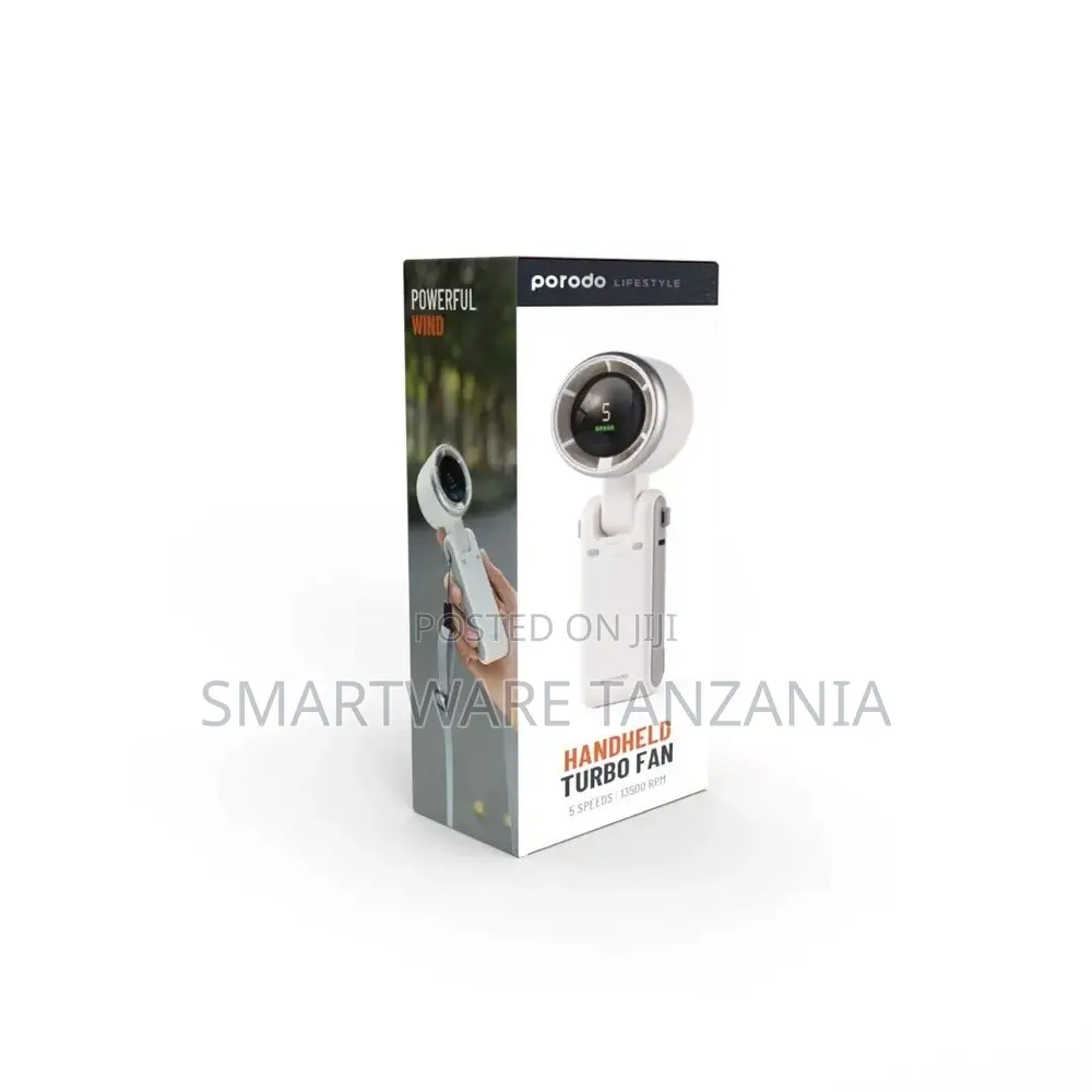Porodo 3in1 Multifunctional 180° Foldable Handheld Turbo Fan