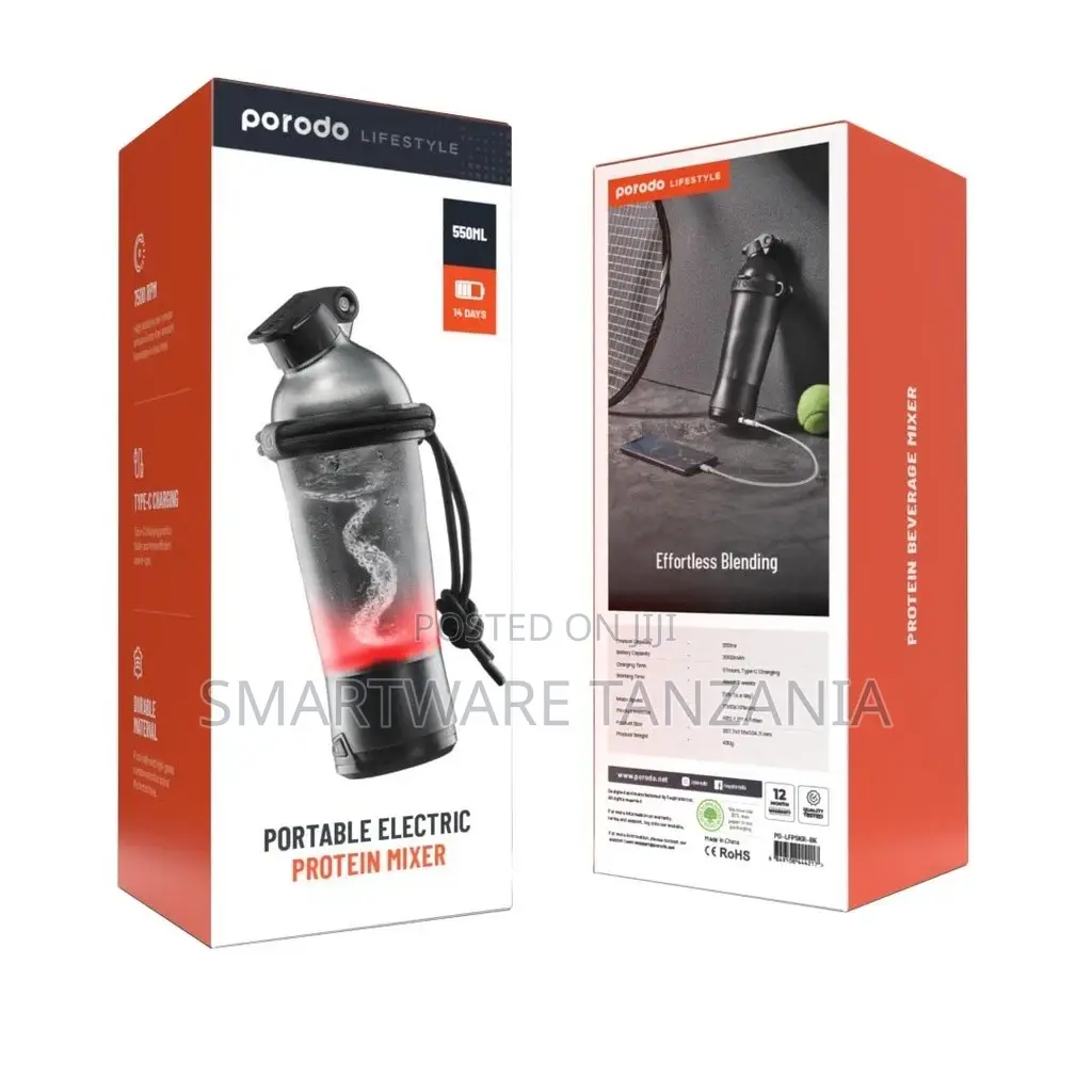 Porodo Lifestyle Portable Electric Protein Mixer- Black