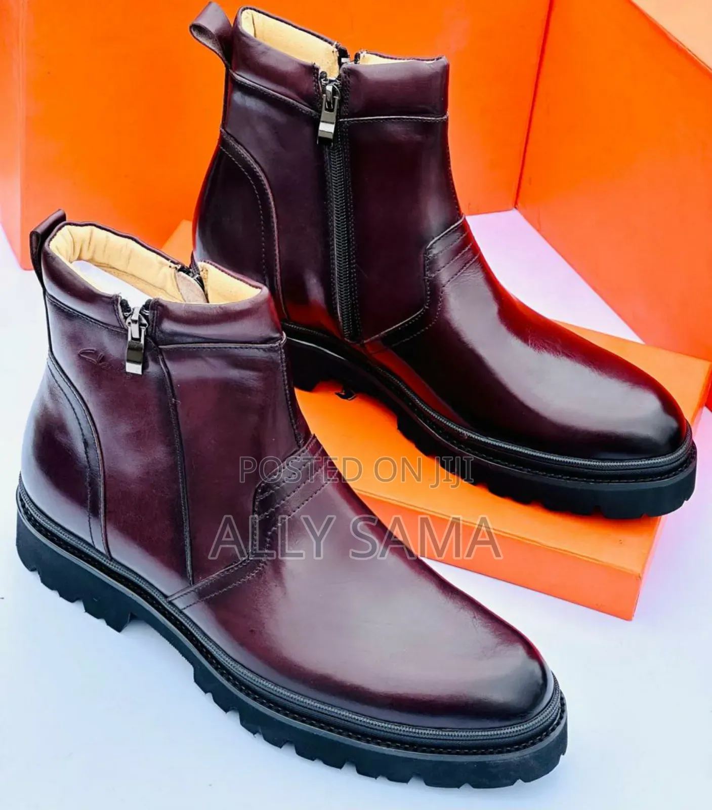 Men's Boots Travolta Clark's Coffee Material Leather
