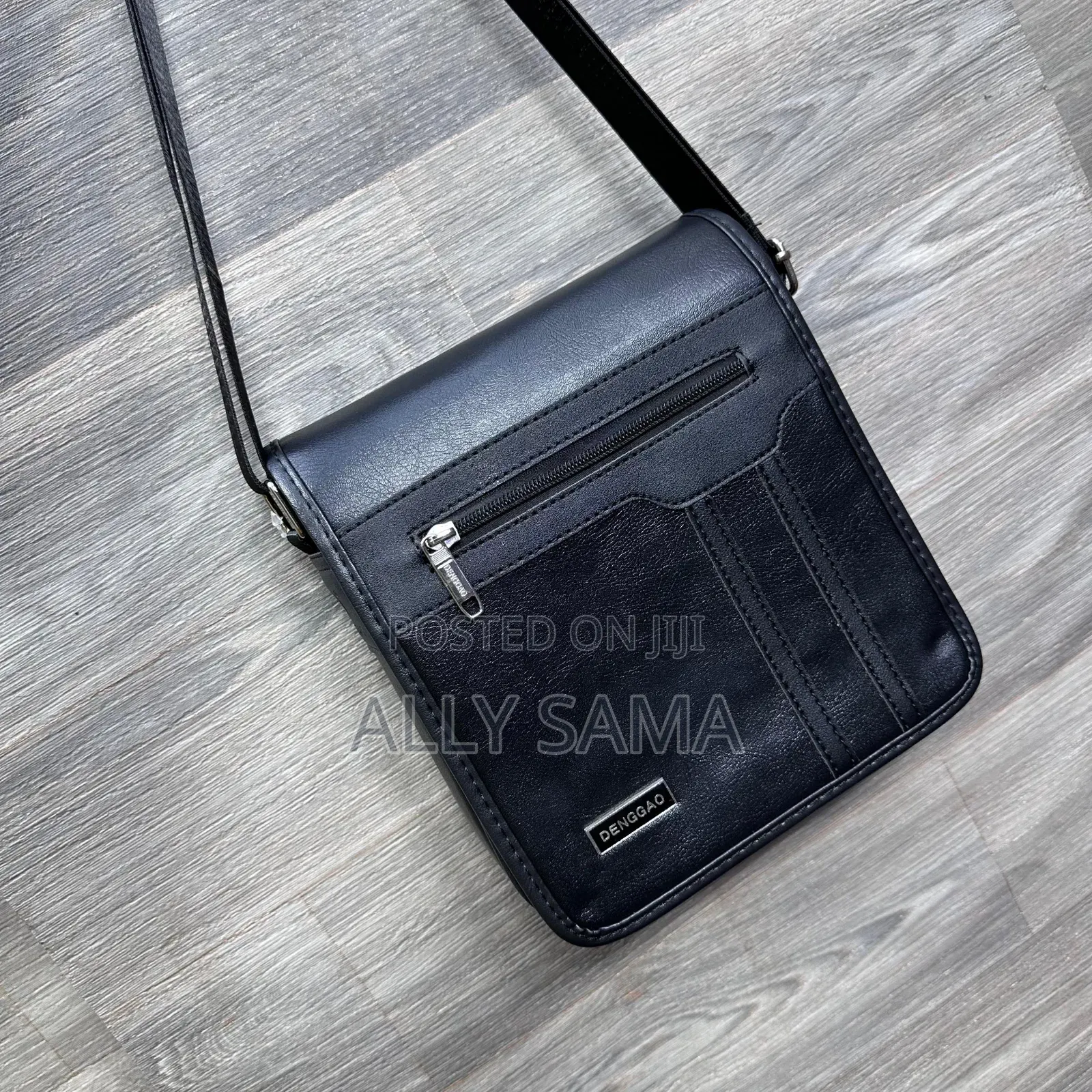 Unisex Bag Full Black Material Leather