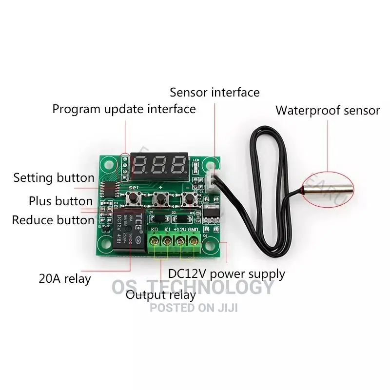 New Digital Temperature Controller 12V.Incubator,Friji, N.K
