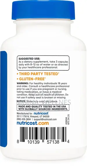 Nutricost Magnesium Glycinate Capsules (90 Capsules, 210 Mg