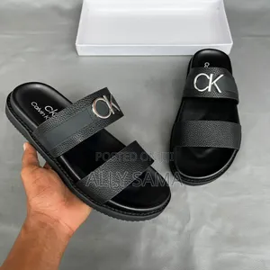 Men's Calvin Klein Black Material Pure Leather