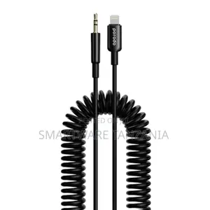Porodo Lightning to Aux Coil Cable 1.2m - Black