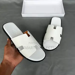 Hermes Leather Sandals (Black White)