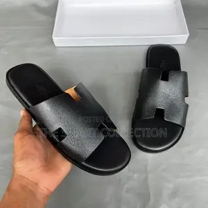 Hermes Leather Sandals (Black White)