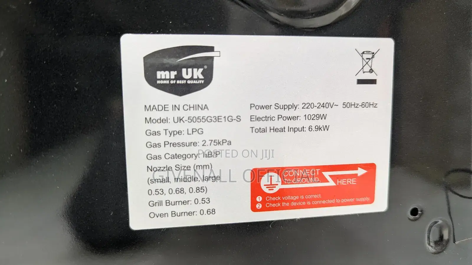 Mr Uk Jiko La Oven Size 50x50 Plet 3 Gesi 1 Umeme Oven Umeme