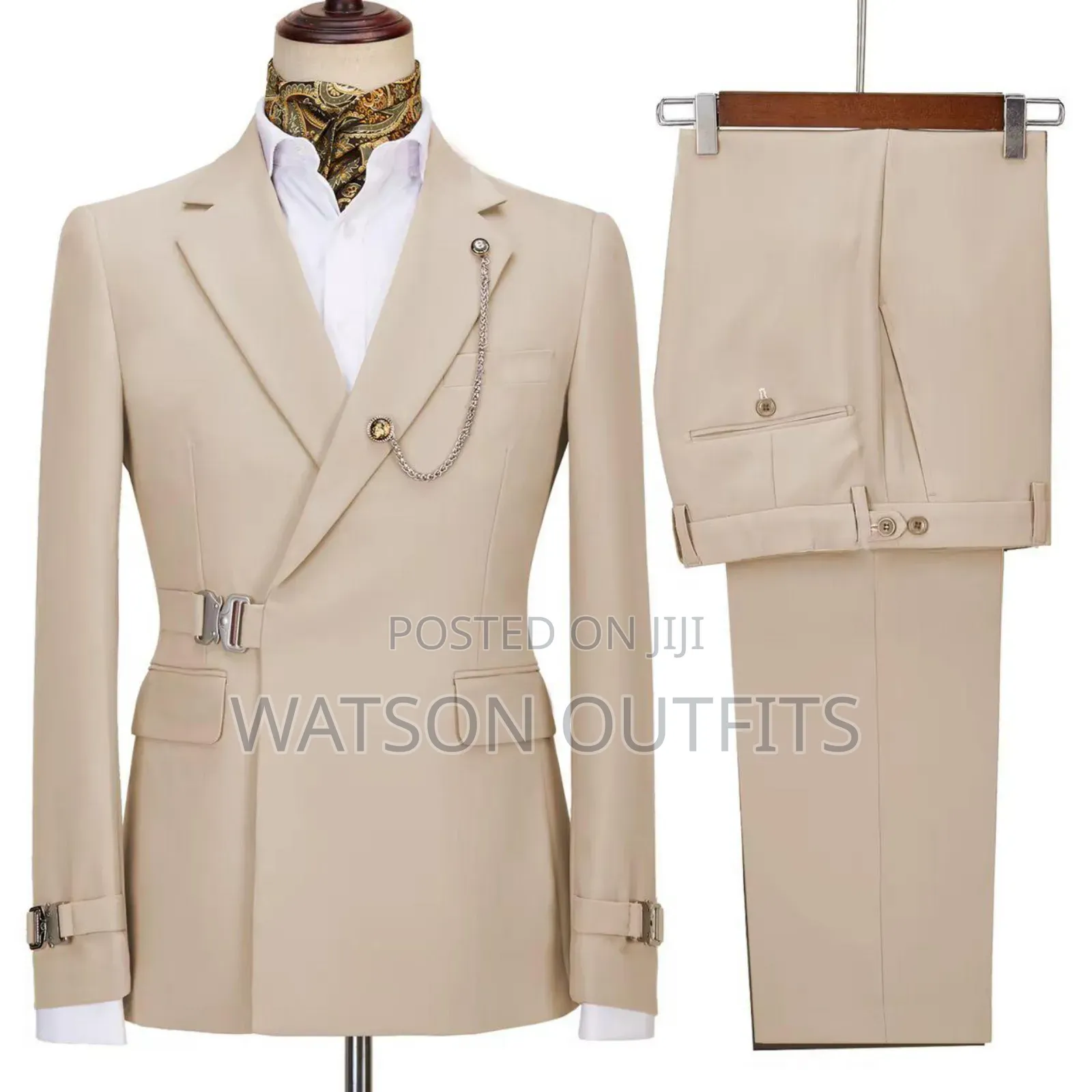 Men's Suits or Suti Ya 2 PCS Ya Buckle Kwenye Jacket