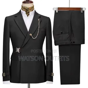 Men's Suits or Suti Ya 2 PCS Ya Buckle Kwenye Jacket