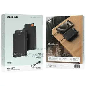 Green Lion Wallet 5000mah Power Bank - Black