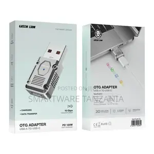 Green Lion Otg Adapter Usb-a to Usb-C 120w - Silver