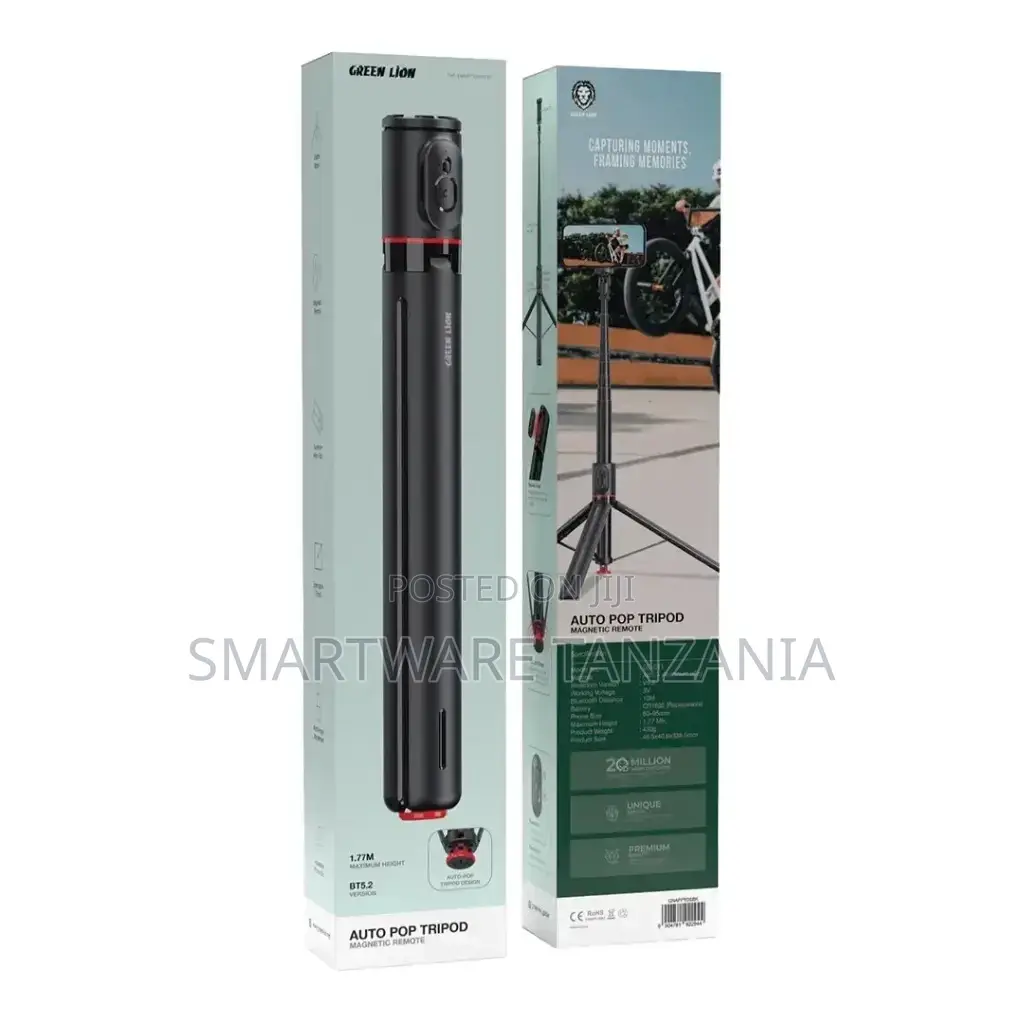 Green Lion Auto Pop Tripod Magnetic Remote - Black