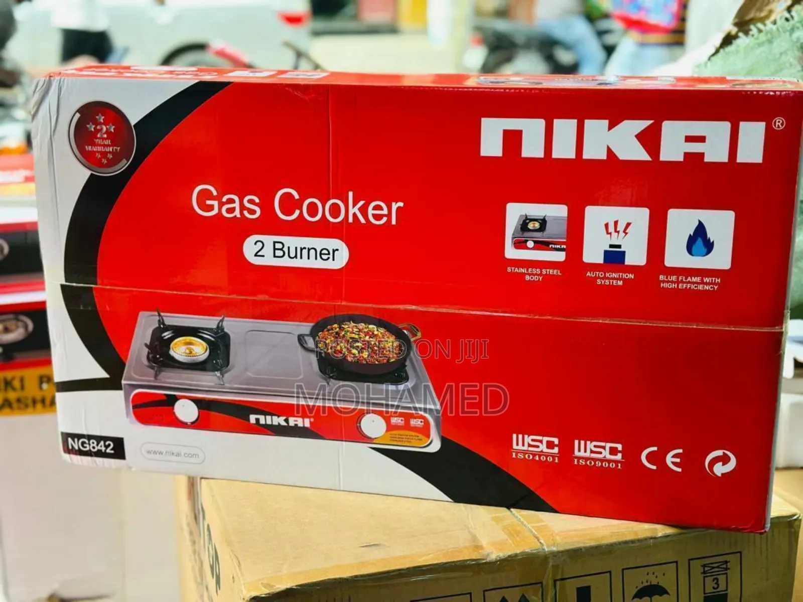 Nikai Gas Cooker Silver Colour
