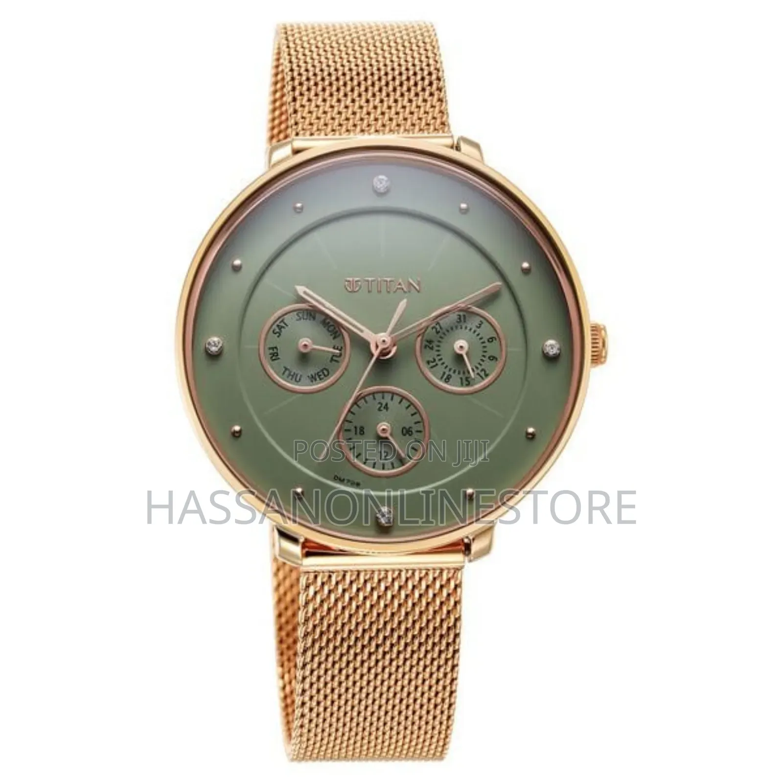 Titan Neo Quartz Multifunction Green Dial Watch for Women