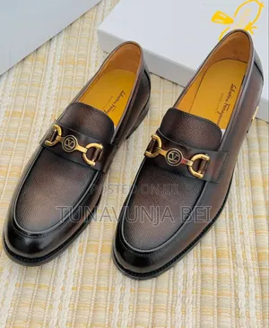 Leather Coffee Shoes / Ferregamo Shoes