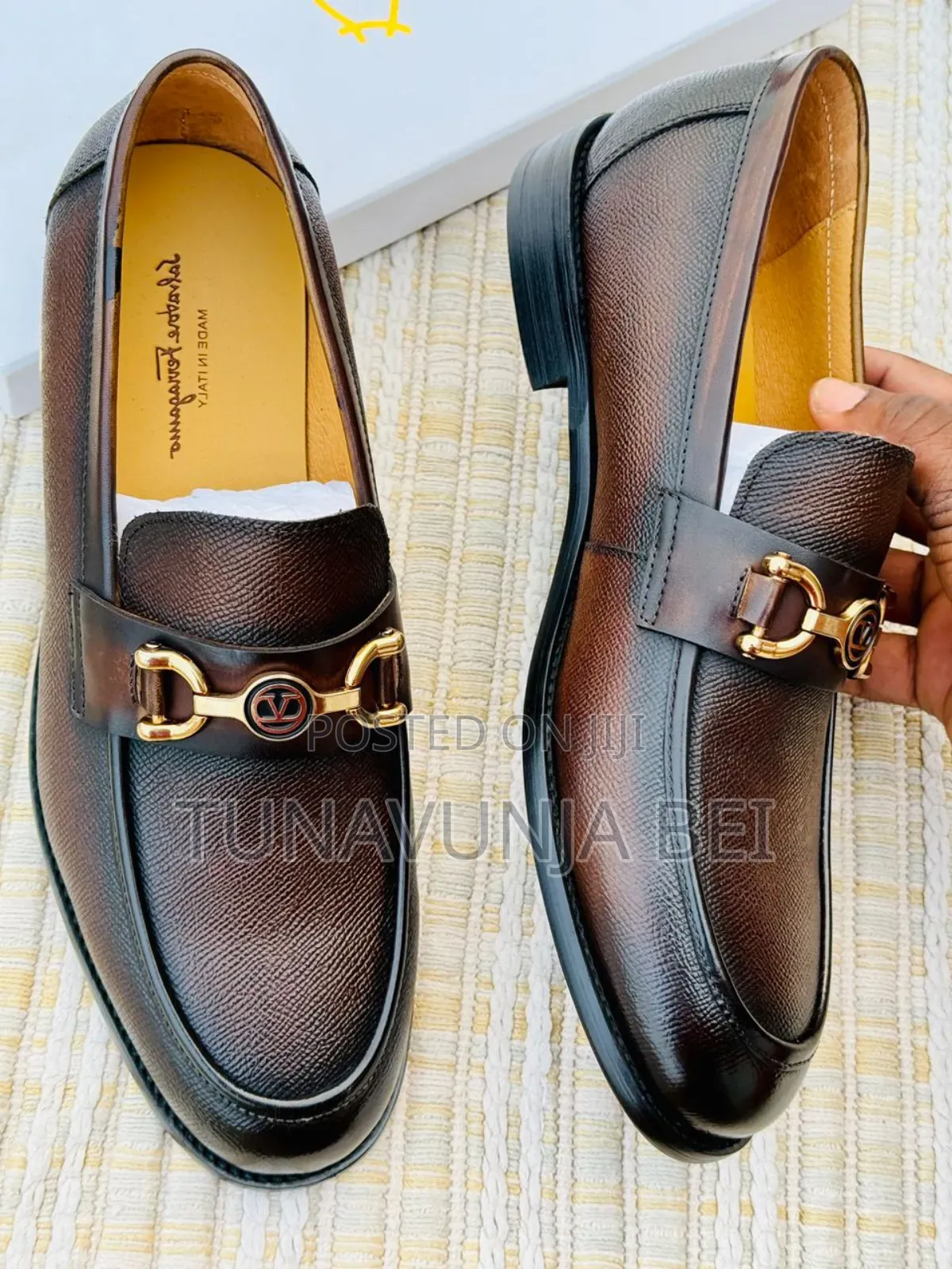 Leather Coffee Shoes / Ferregamo Shoes