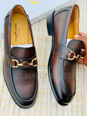 Leather Coffee Shoes / Ferregamo Shoes