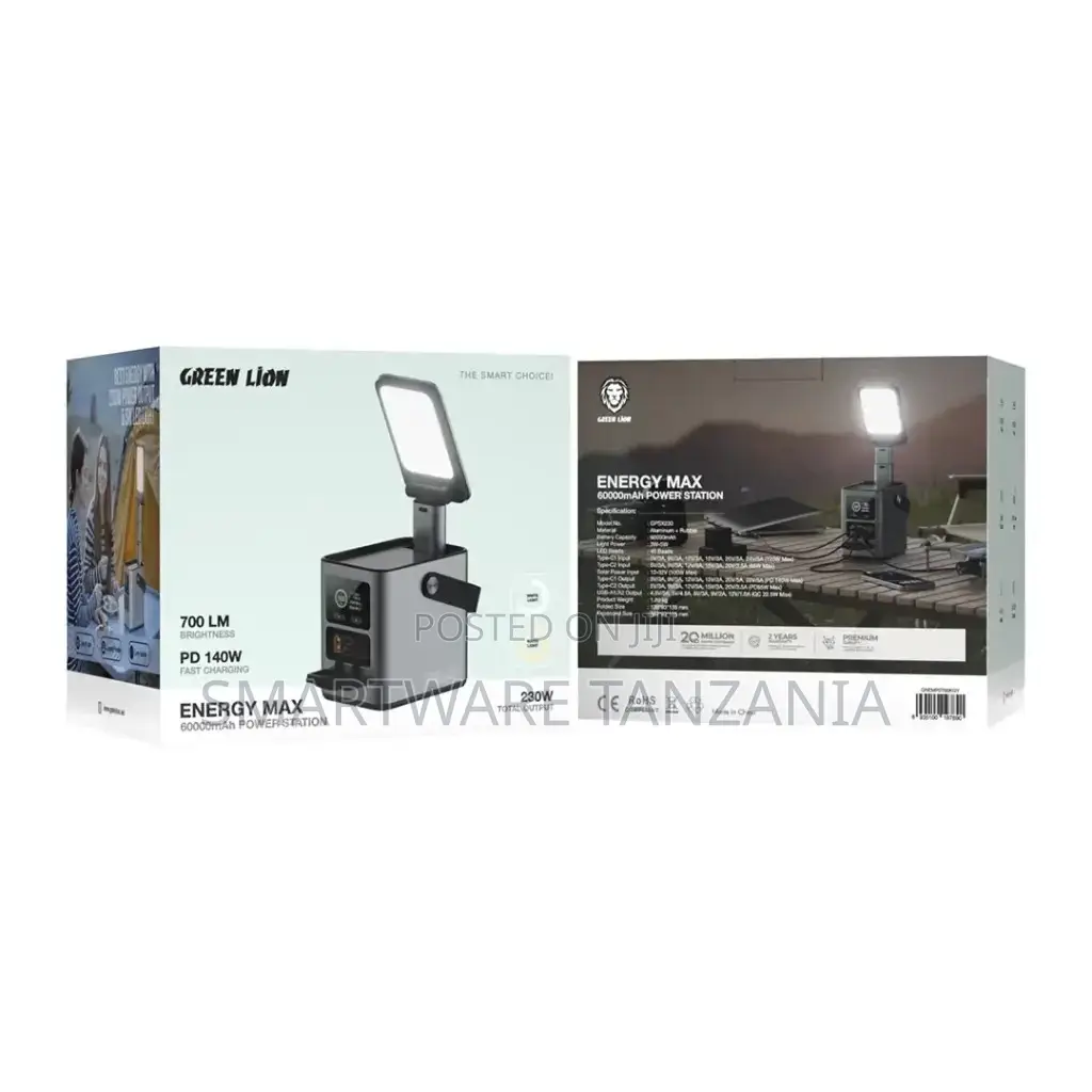 Green Lion Energy Max 60000mah Power Station 230w - Gray