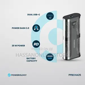 Powerology Crystalline Series Power Bank 20000mah Pd 65w