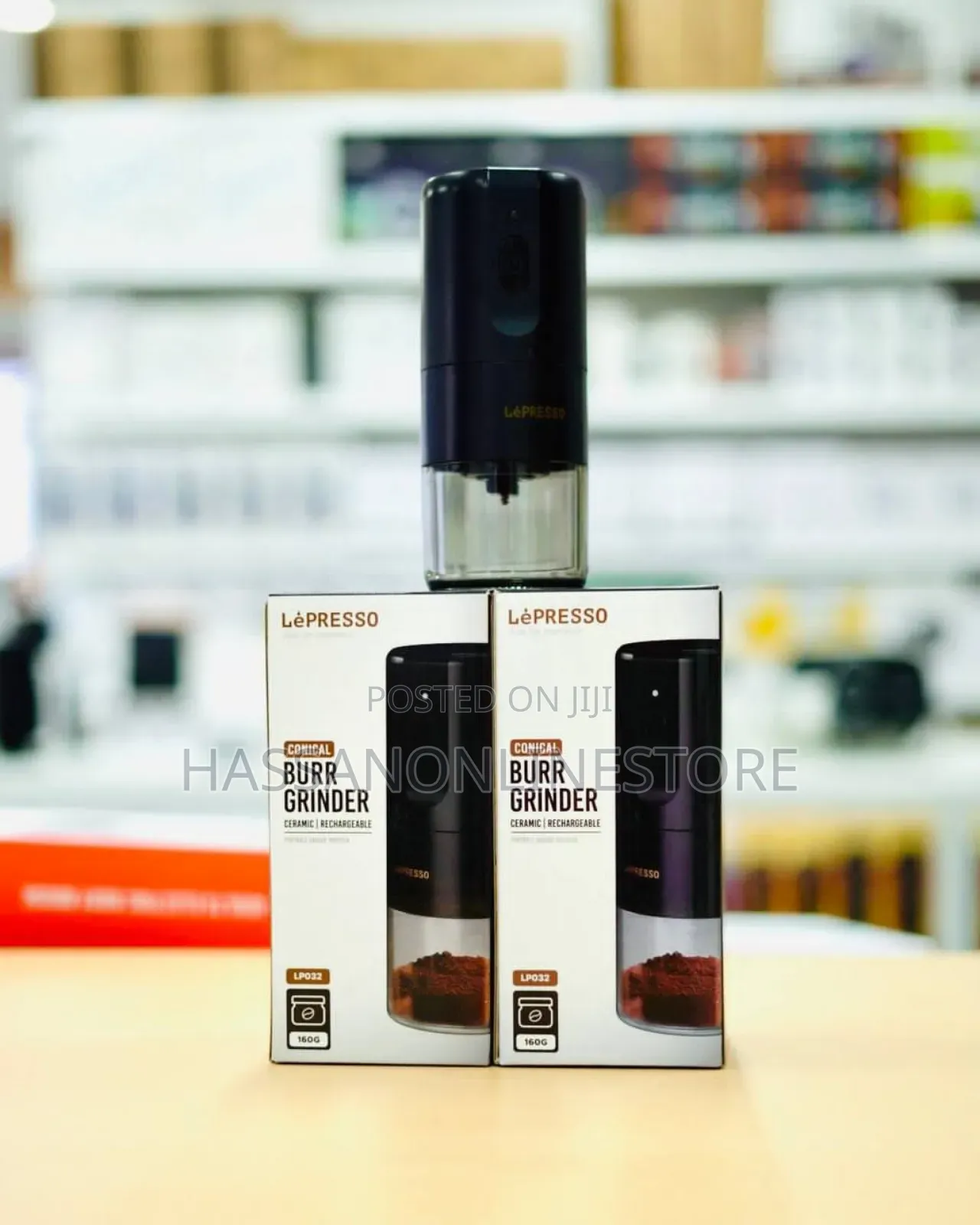 Lepresso Portable Coffee Grinder Espresso Machine - Black