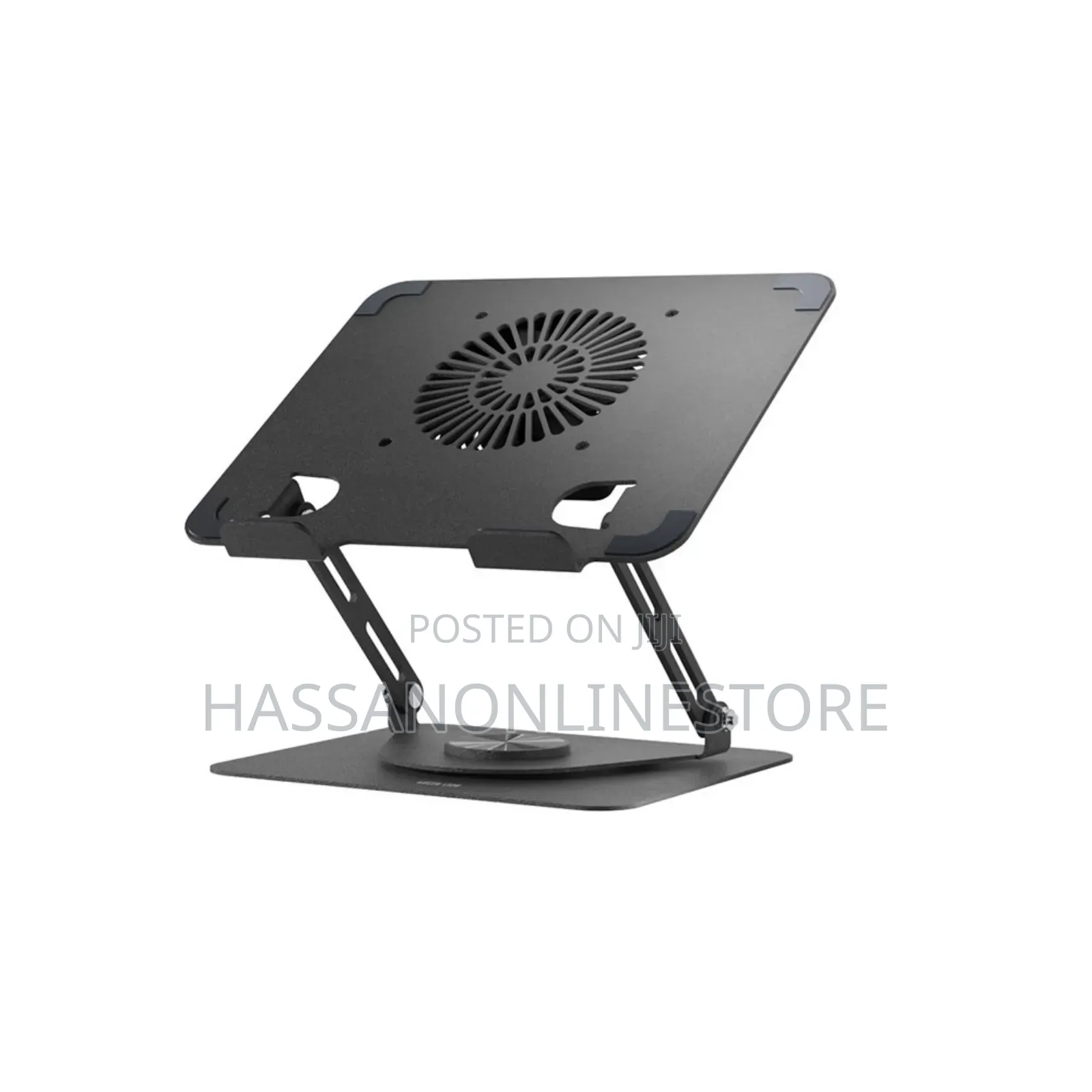 Green Lion Adjustable Laptop Stand With Cooling Fan - Black