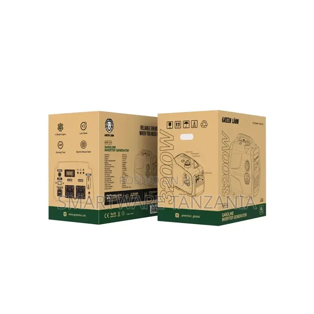 Green Lion Gasoline Inverter Generator Gtr174 - Black