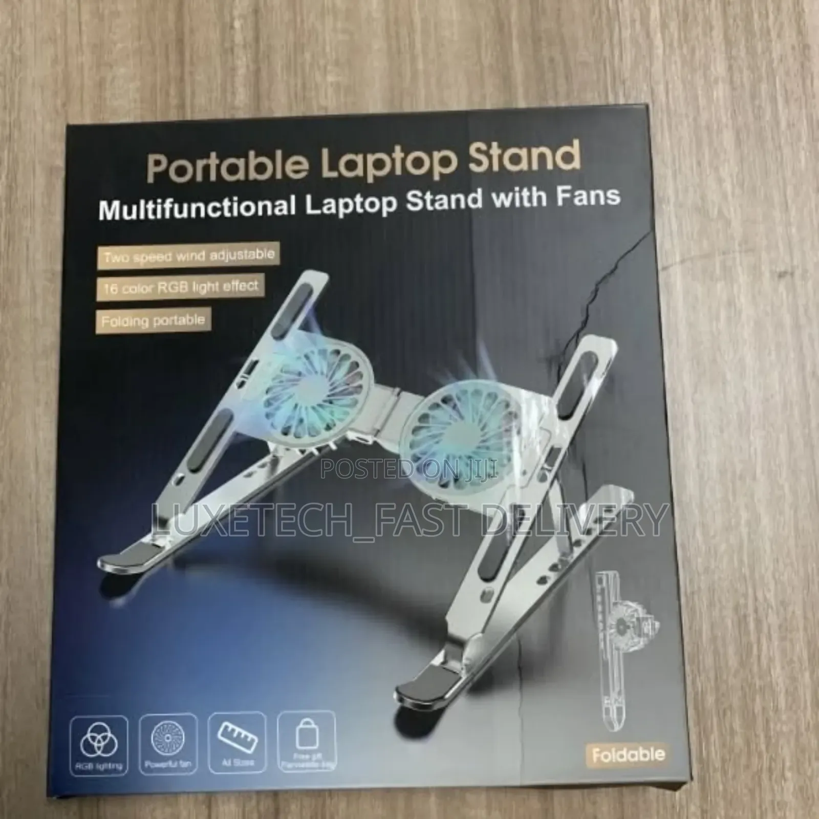Portable Laptop Stand With Cooling Fans and RGB Light Effect