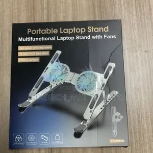 Portable Laptop Stand With Cooling Fans and RGB Light Effect