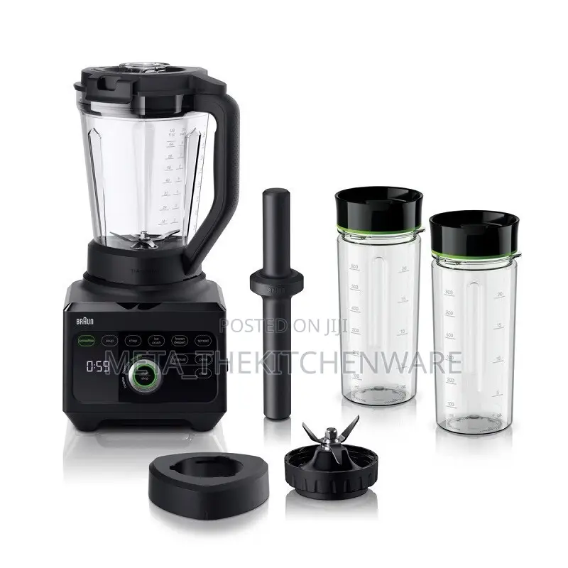 Braun Power Blender 3l 1600w With 2 Plastic Jars Jb9042bk