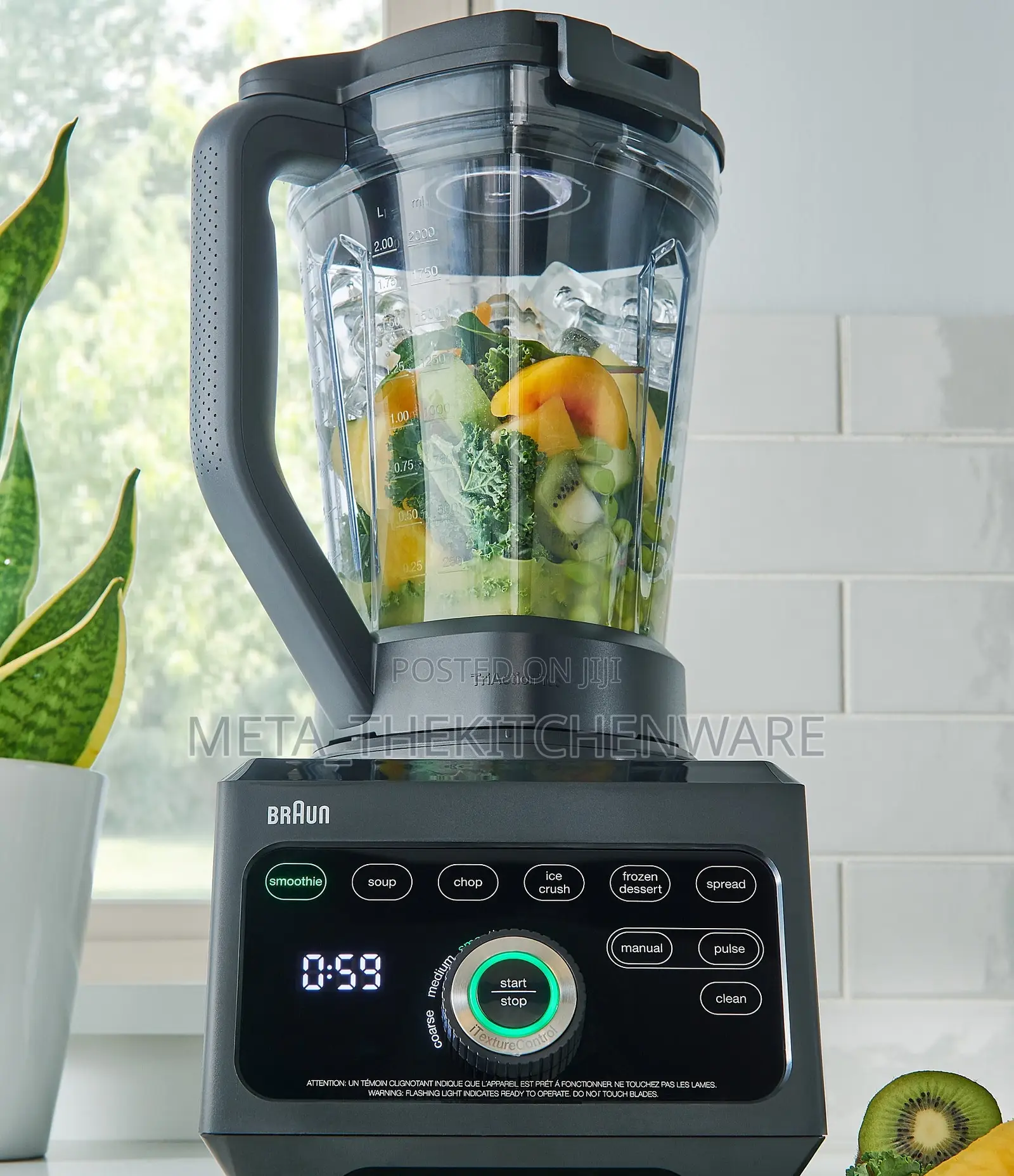 Braun Power Blender 3l 1600w With 2 Plastic Jars Jb9042bk
