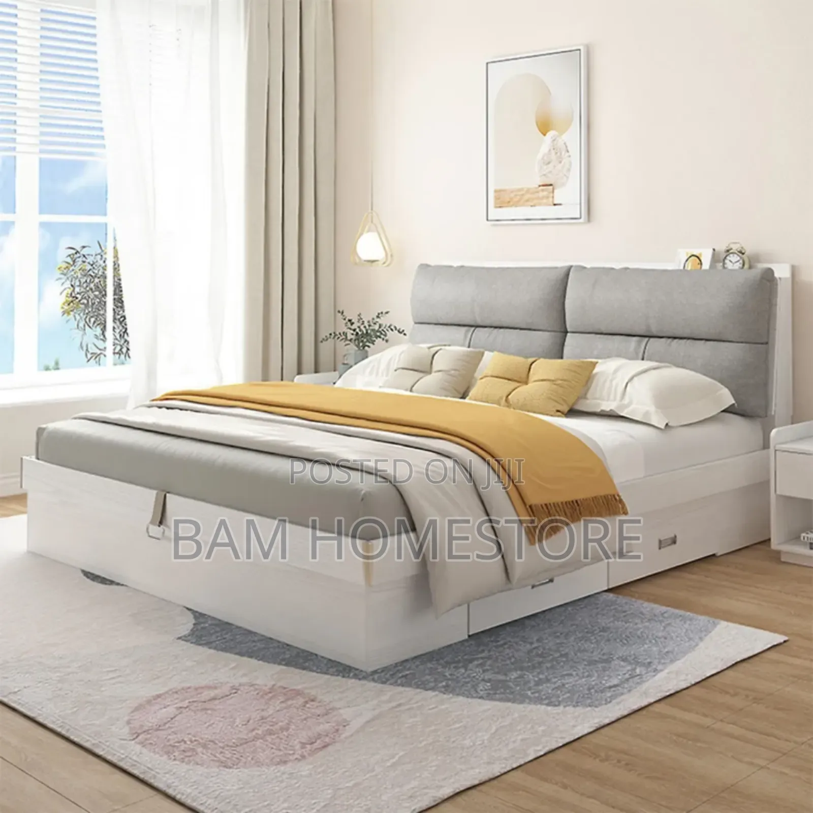 Wooden Bed 5*6 With Backrest
