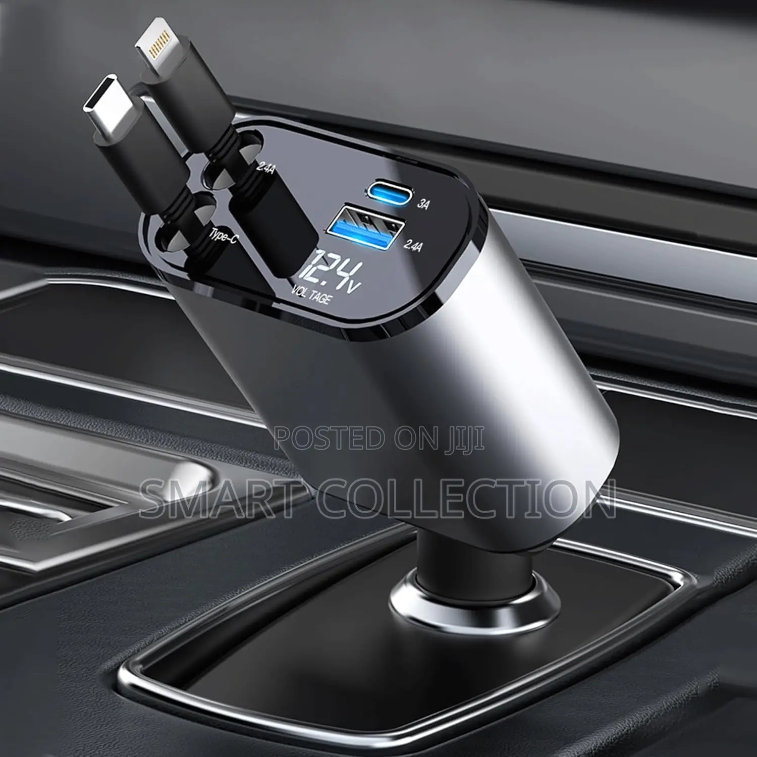 4 in 1 Best Retractable Car Charger for Type C iPhone