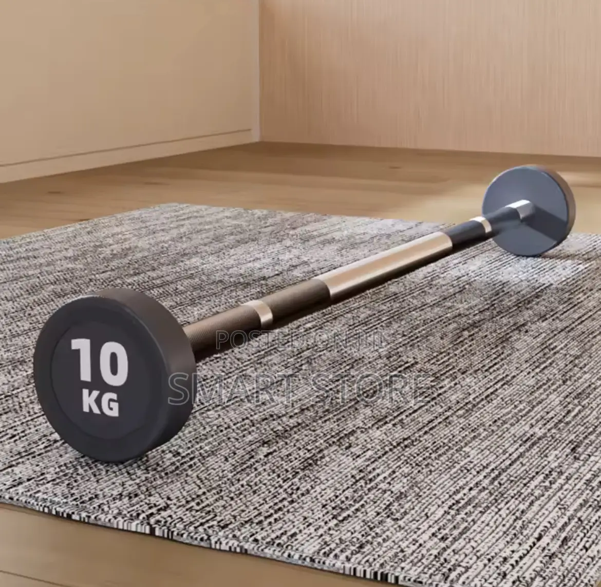 Fixed Rubber Barbell 10kg Dumbbell Heavy Duty