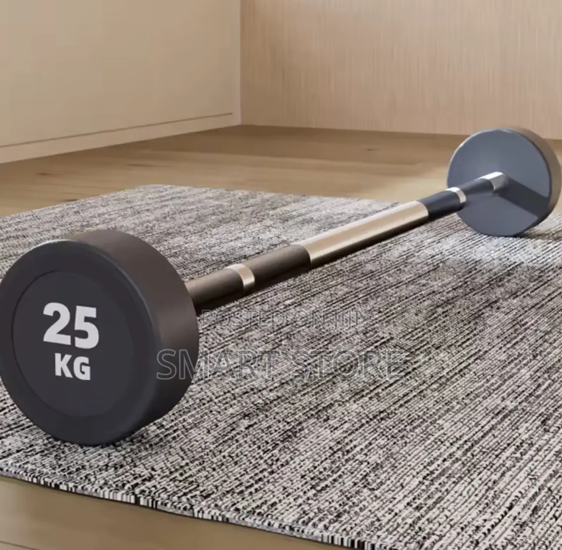 Fixed Rubber Barbell 25kg Dumbbell