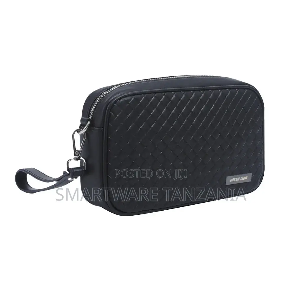 Green Lion Verso Clutch Bag - Black
