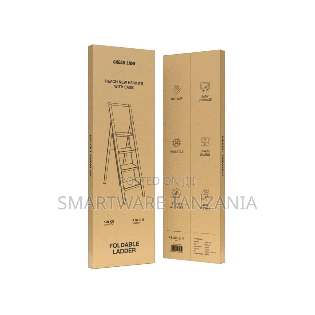 Green Lion Foldable Ladder - Black