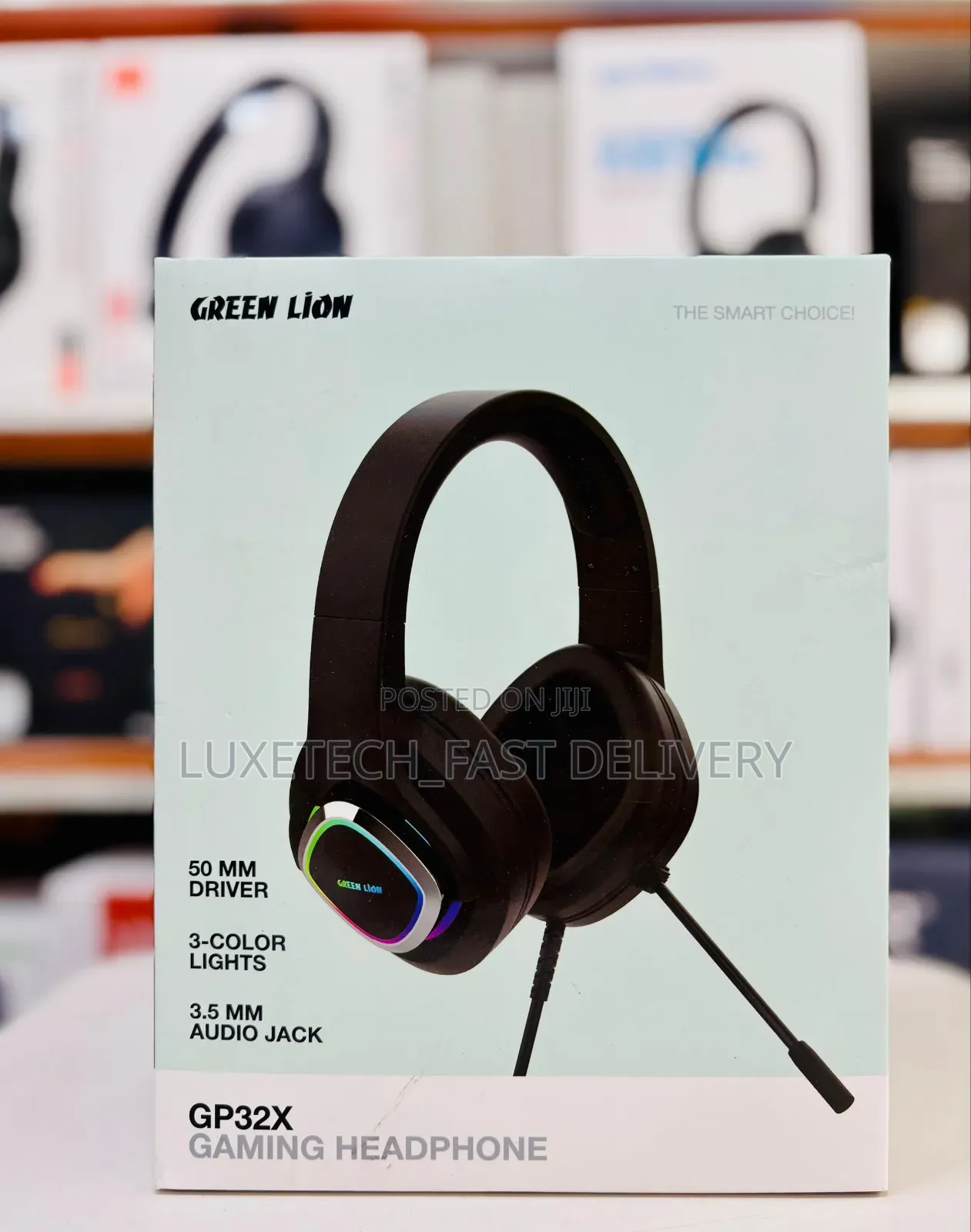 Premium Green Lion Gaming Headphones With Crystal Clear Audio