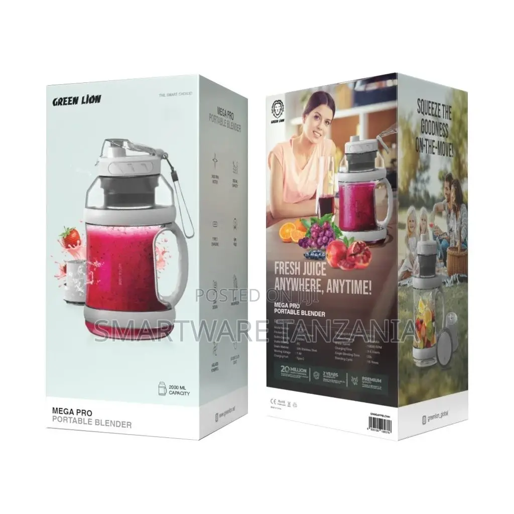 Green Lion Mega Pro Portable Blender - White