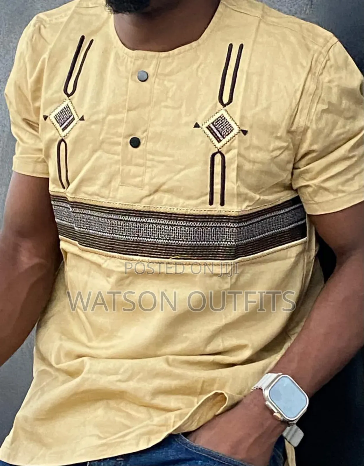 Two Buttons Design Top Men's Shirts or Shati